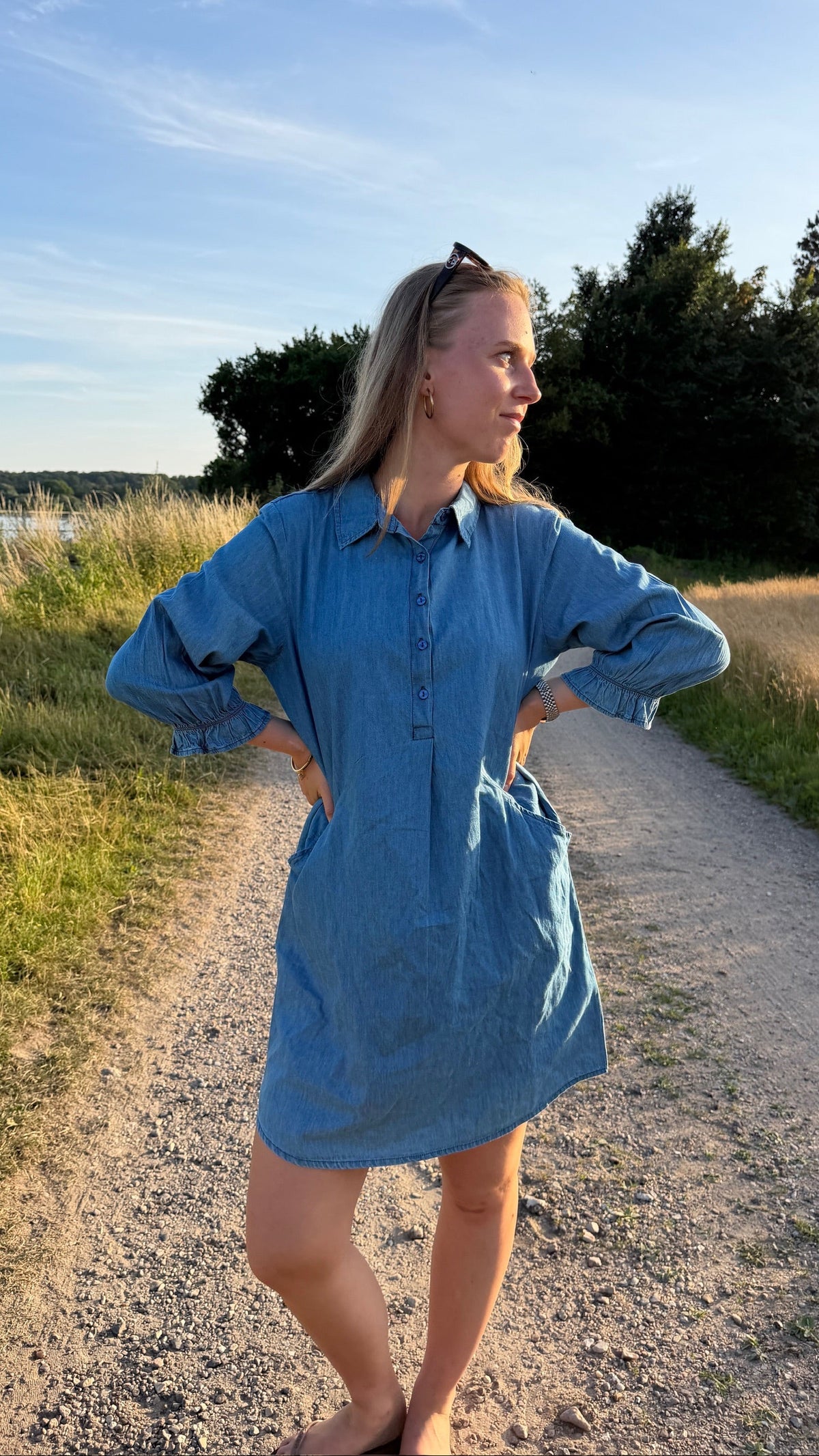 Denim kjole med lommer